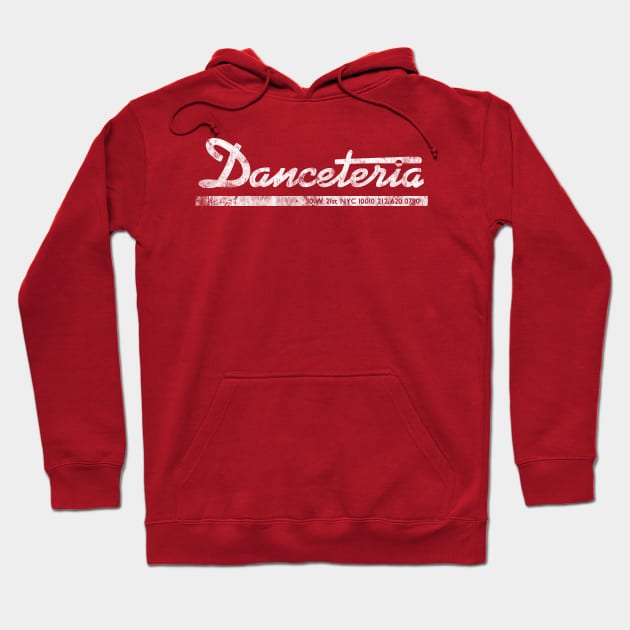 Danceteria - white (distressed) Hoodie by Joada